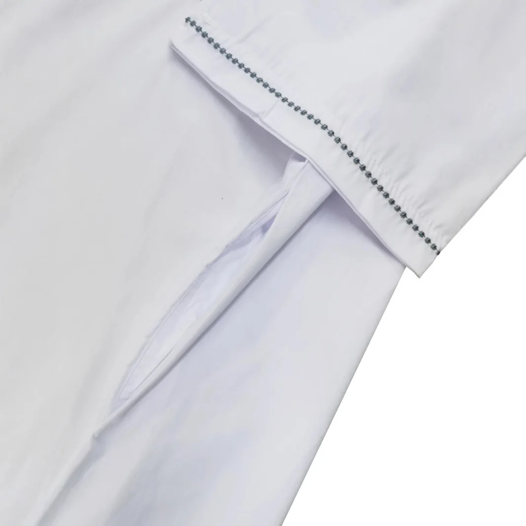 Moroccan Men's Pullover Embroidered Shirt Robe Muslim with Pockets Abaya Ramadan Dubai Luxury Islam Elegant