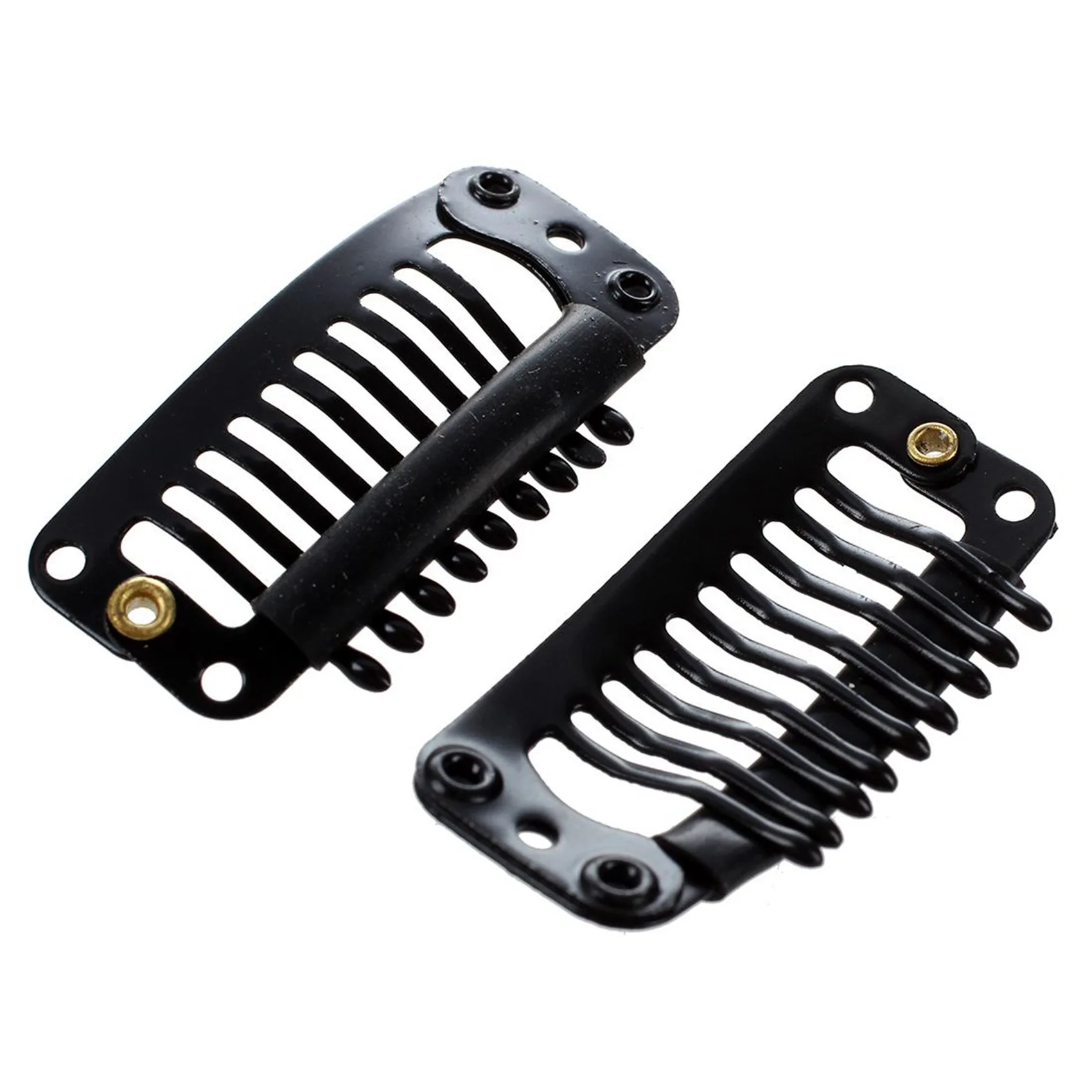 

A005-40Pcs Black Nine-Tooth Clip For Hair Extension Snap Clip For DIY Use(Black)32MM L