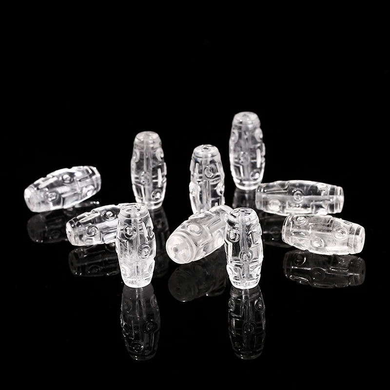 1 Pc Natural Rock Quartz Nine Eyes Tibetan Barrel Bead Carved Crystal Charm For Jewelry Making Diy Necklace Bracelet Accessory