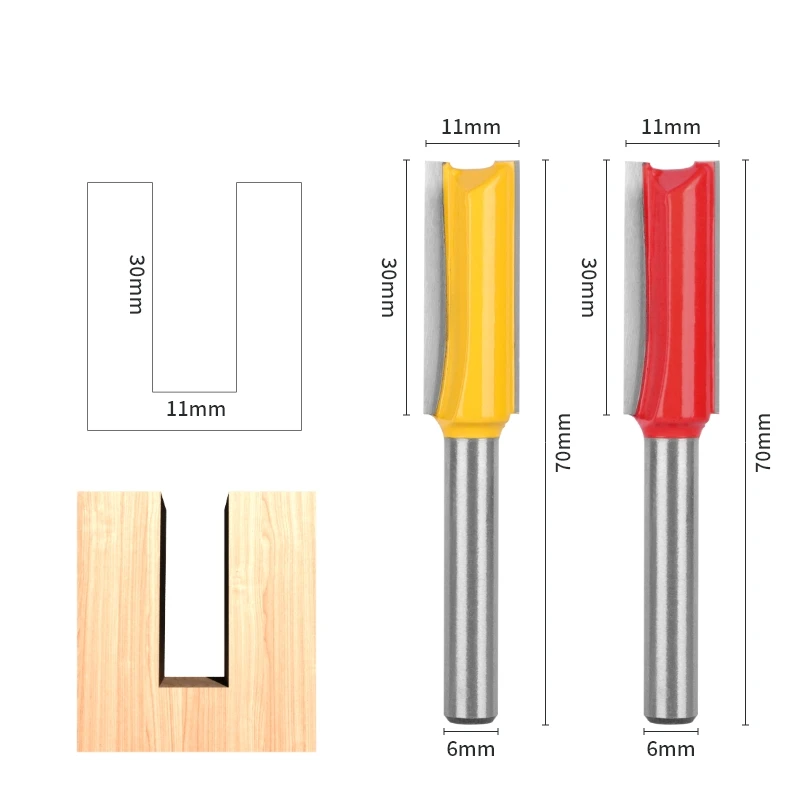 YUSUN 6MM 6.35MM Shank Straight Bit Router Bit Woodworking Milling Cutter For Wood Bit Face Mill Carbide Cutter End Mill