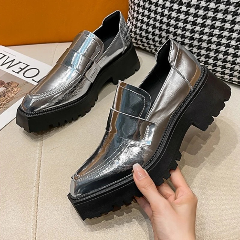 

Туфли Мэри Джейн на толстой подошве в стиле ретро, женские модные брендовые лоферы с шитьем, уютная офисная обувь, Zapatos De Mujer