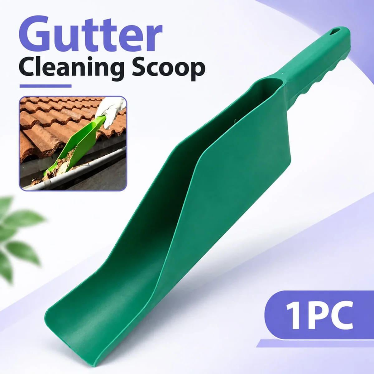 1PC Gutter Cleaning Scoop Hard Plastic Tool for Removing Leaves Mud and Debris from Roof Rain Gutters Lightweight Durable Design