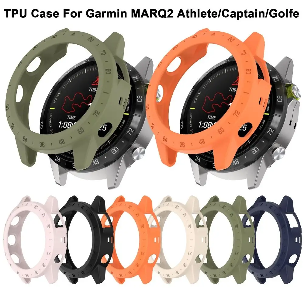 Soft Bumper TPU Protective Case Cover Edge Shell Screen Protector For Garmin MARQ 2 Athlete/Captain/Golfe