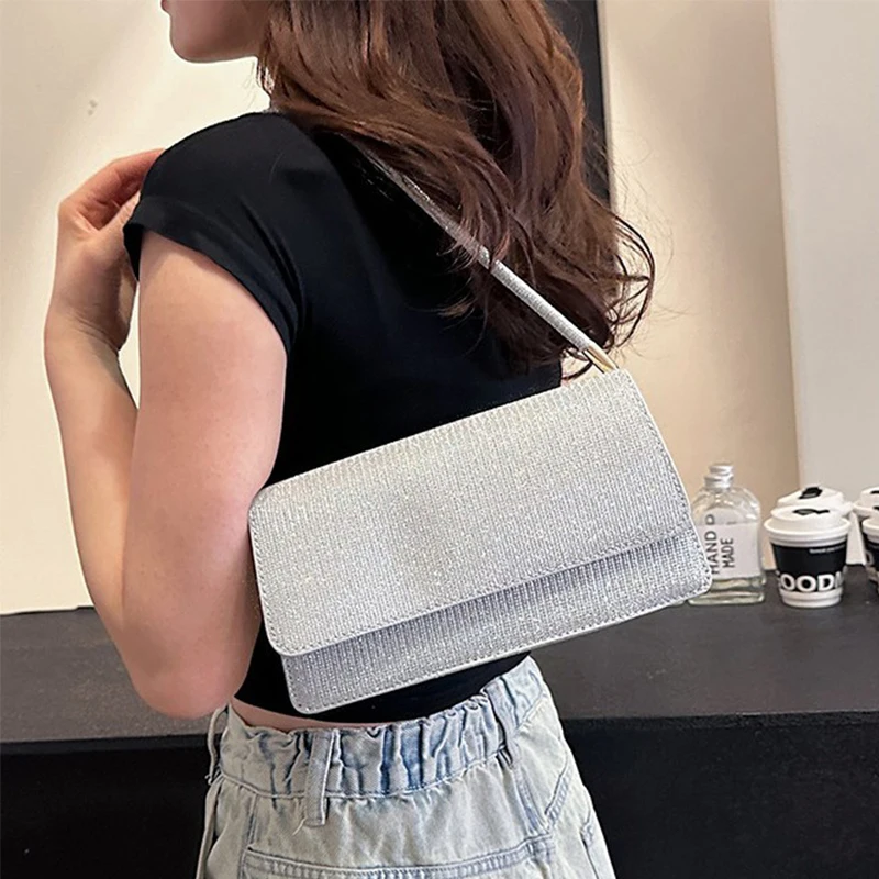 ファッション Pu レザー女性の脇の下ショルダーバッグ小さな掛け金フラップメッセンジャーバッグ無地マネー携帯電話財布とハンドバッグ
