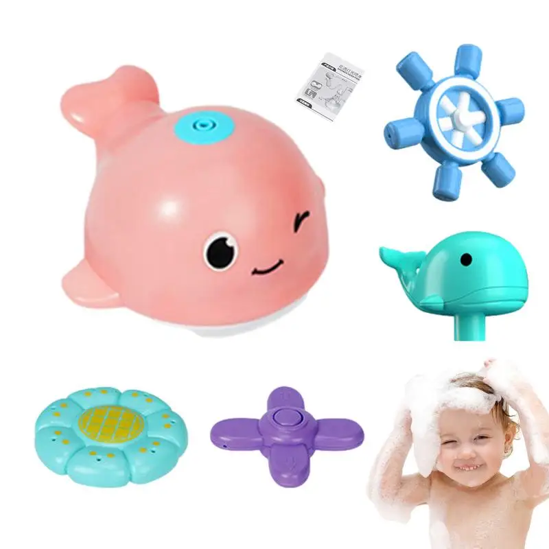 Electronic Bath Toys Electronic Whale Shower Toy Children Cute Animal Toys Bathroom Cartoon Bath Toy For Swimming Pools Home