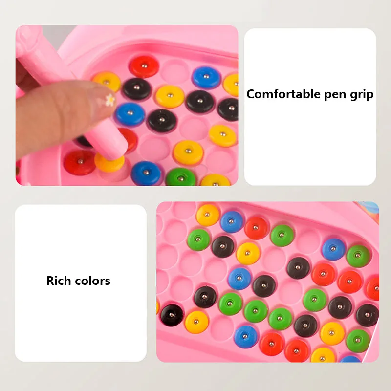 1PCS Children's Magnetic Doodle Board with Pen & Beads Drawing Toy for 3-8 Years Kids Educational Boy Girl Montessori Gifts