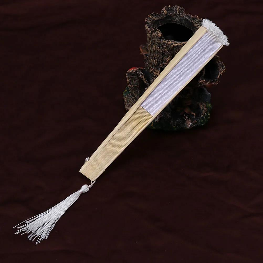 

Large White Silk H Fan Foldable Hollow Out Lace Fans Cooling Accessories for Summer Performance Stage Daily Use