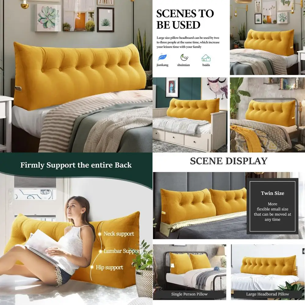 

Ergonomic College Dorm Bed Wedge Pillow for Reading and Back Support - Lumbar Support Pillow for Comfortable Sitting