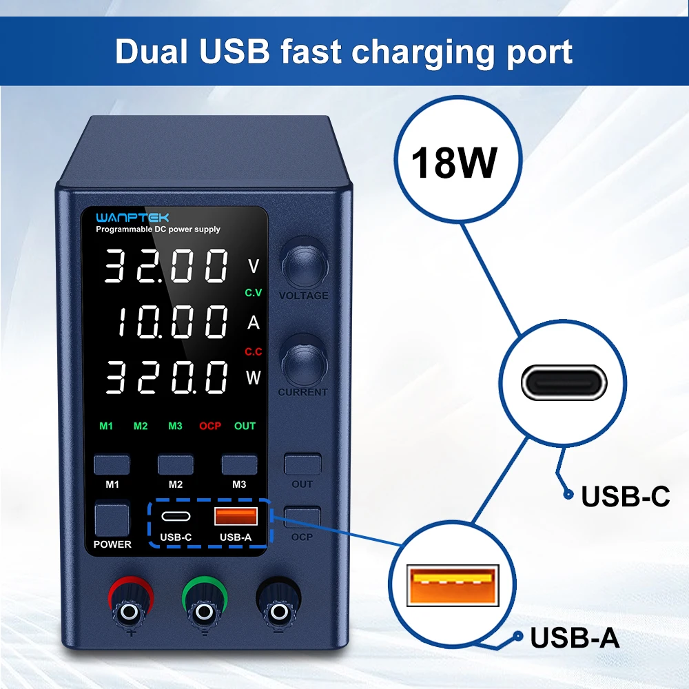 Wanptek fonte de alimentação dc ajustável 30v 5a 10a laboratório função de memória programável banco fonte de alimentação interruptor regulador de tensão 60v5a