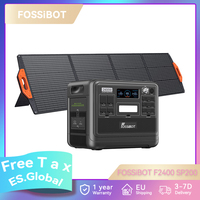 FOSSiBOT F2400 Portable Power Station Kit + FOSSiBOT SP200 200W Foldable Solar Panel 2048Wh/640000mAh LiFePO4 Battery 13 Outputs