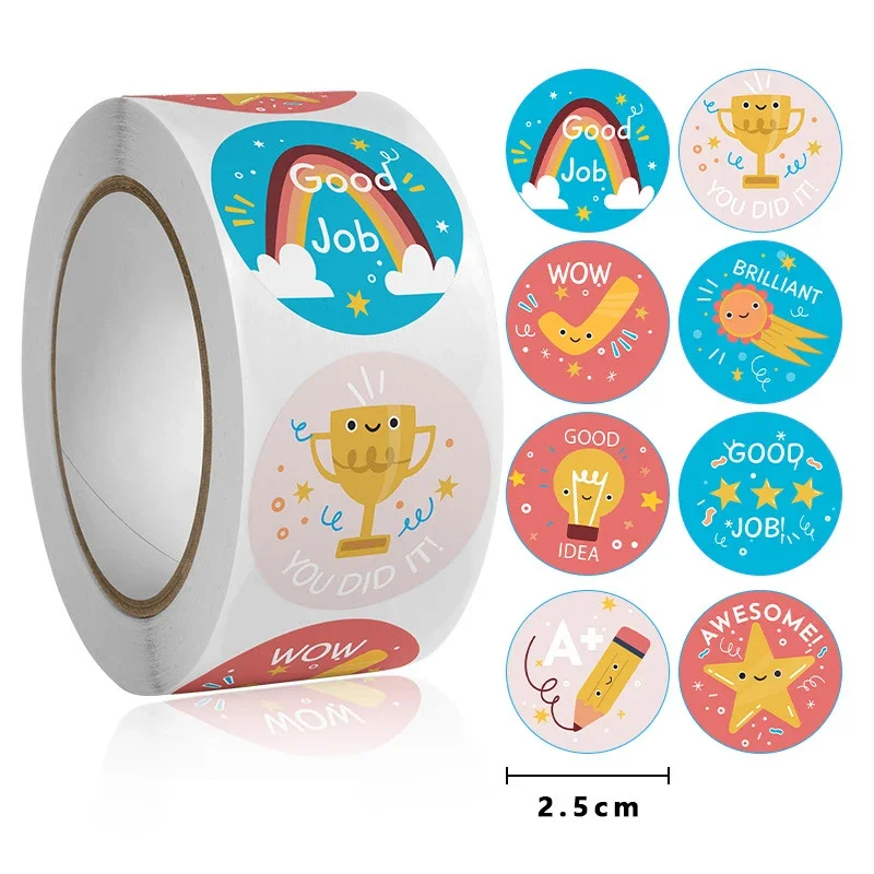 500 stks Leuke Cartoon Sticker voor Beloning Kinderen Klas Leraar Thuis Prijs Motivatie Kinderen Briefpapier Stickers Scrapbooking