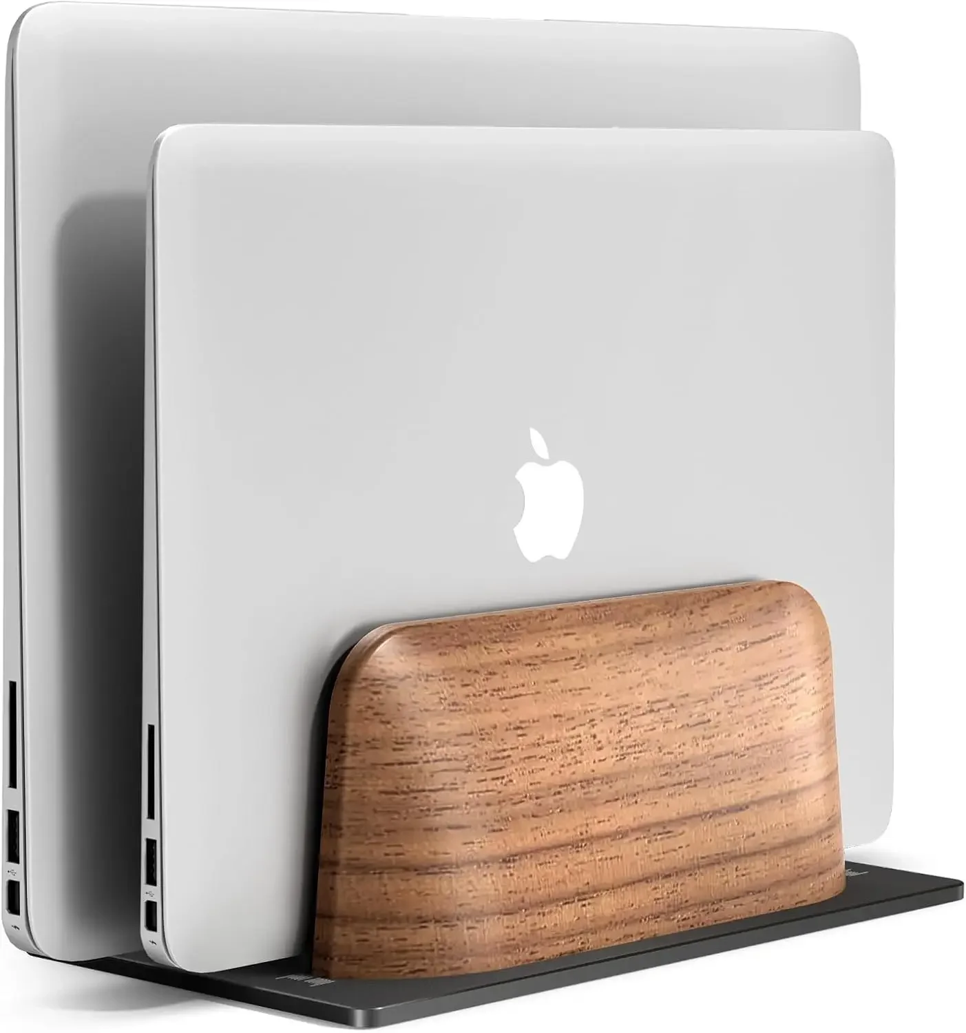 Vertical Laptop Stand Dual Slot Wooden Holder Adjustable Dock MacBook Pro Other Laptops
