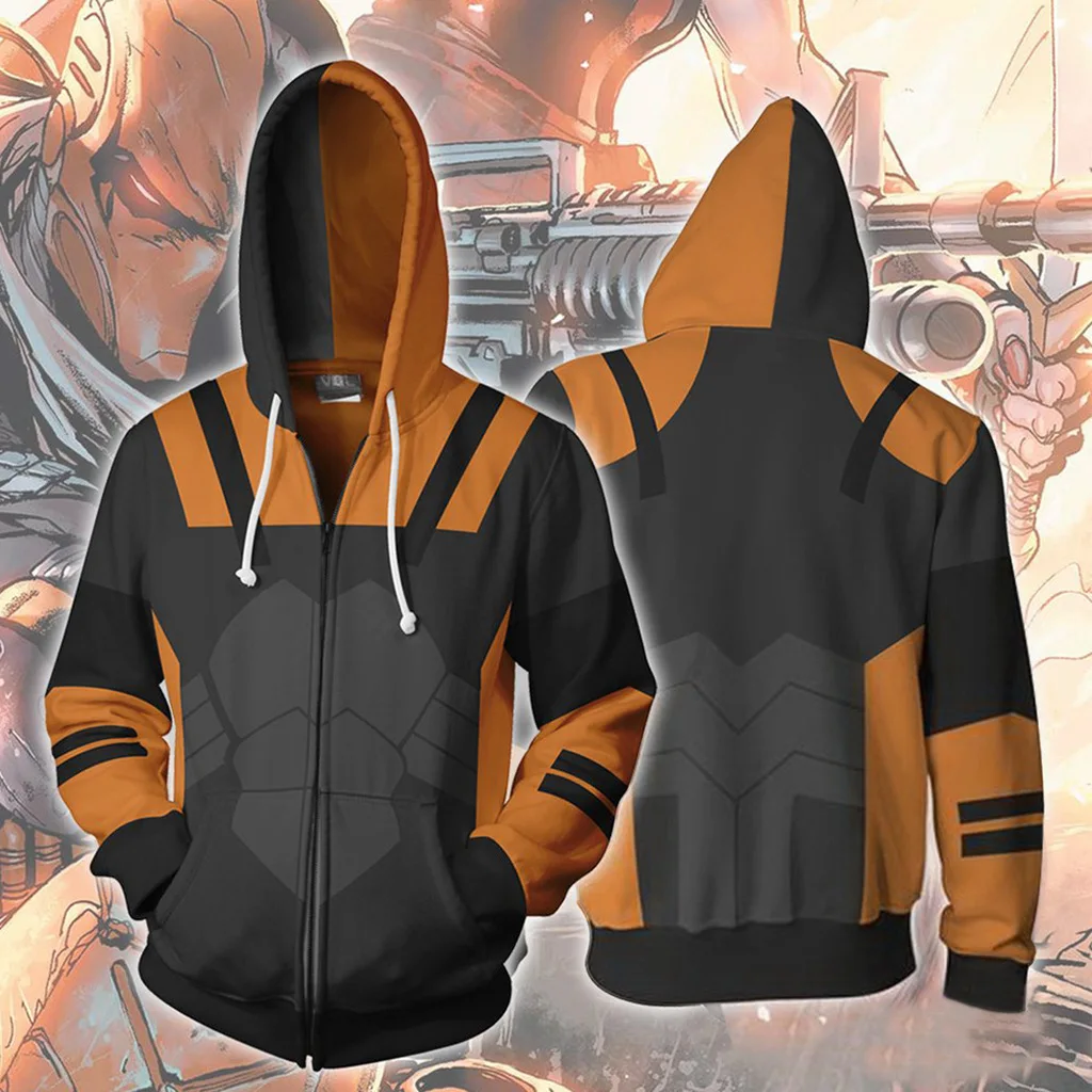 Movie Shazam Hoodies Black Adam Sweatshirt Cosplay Hooded Deathstroke 3D Printing Jacket Zipper Clothes Unisexy Hoody Coat Gifts