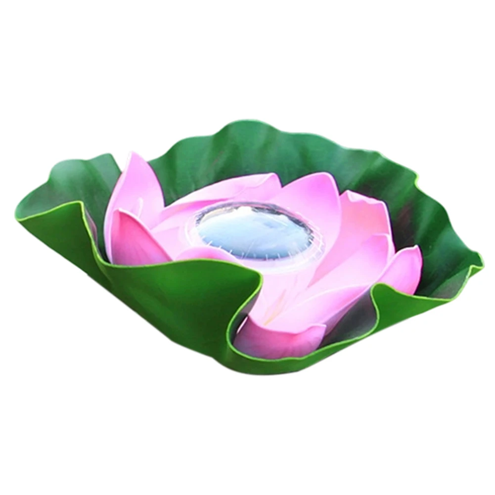 Outdoor Solar Powered Lotus Shaped Floating Lamp for Ponds Swimming Pools and Backyard Water Gardens Natural Aesthetic Lighting