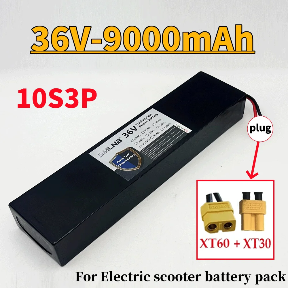 

Upgraded Rechargeable 10S3P 36V 9000mAh 42V Electric Battery Pack 18650 Lithium M365 for XT60+XT30 plug