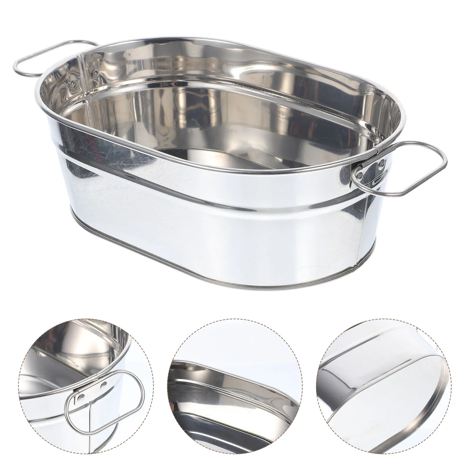 

Stainless Steel Snack Bucket With Handle Multifunctional Food Storage Holder For Party Favors Chips Popcorn Container Metal