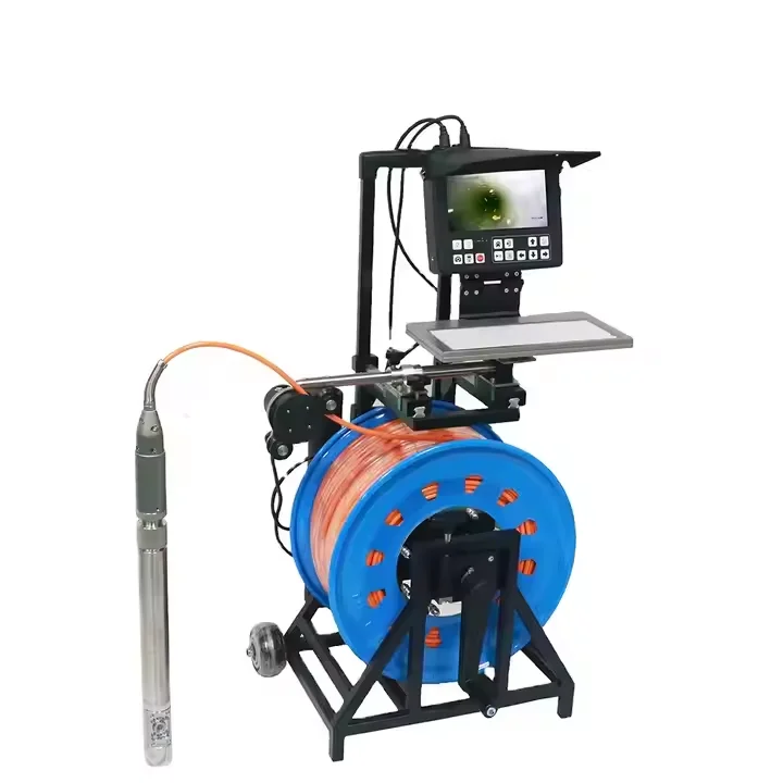 GV8-BCS Deep Water Well Inspection Camera 200m Manual Reel Borehole Camera 45mm Dual View Pan 360° Rotation