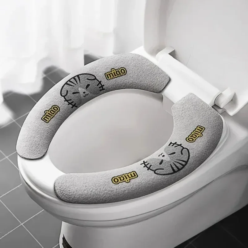 

2 pieces of cartoon printed toilet seat covers, household washable toilet seat covers suitable for all seasons, comfortable