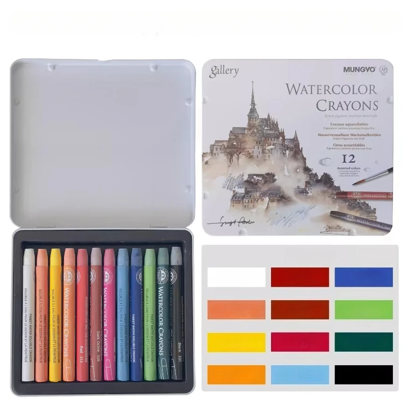 12/24/36color Water-soluble Crayon Set Strong Adhesion Washable for Children's Painting Graffiti Sketch Design Artistic Creation