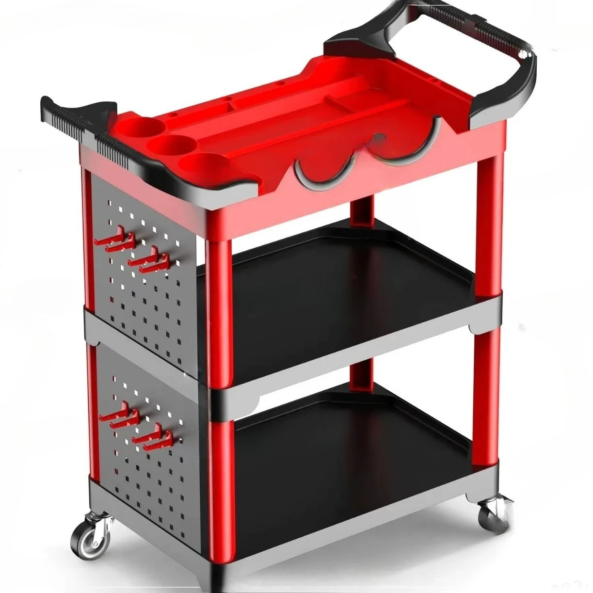 Three-layer Multifunctional Cart Storage Cart Auto Repair and Beauty Hardware Car Wash Trolley Car Beauty Tool Cart
