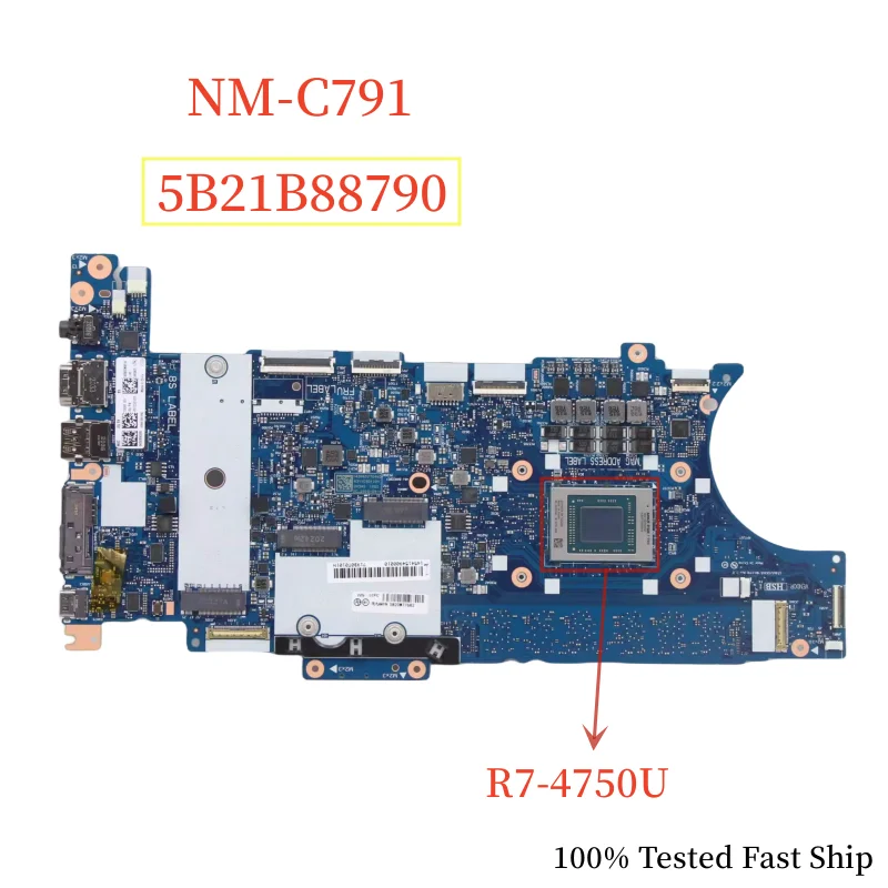 

NM-C791 For Lenovo ThinkPad P14s Gen 1 Laptop Motherboard 5B21B88790 With R7-4750U 8G Mainboard 100% Tested Fast Ship