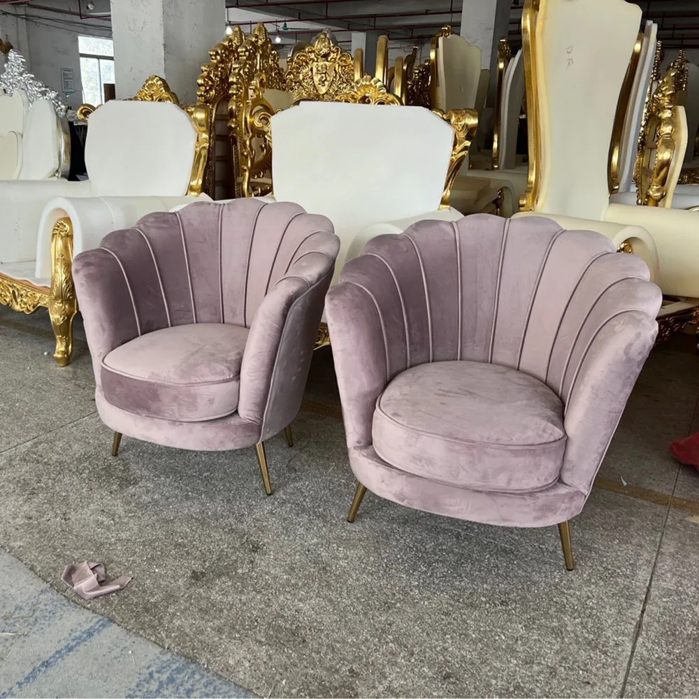 High Back Throne Sofa Chairs King and Queen Wedding Sofa Chairs Royal Wooden Luxury Cartons Modern Hotel Chair 2pcs