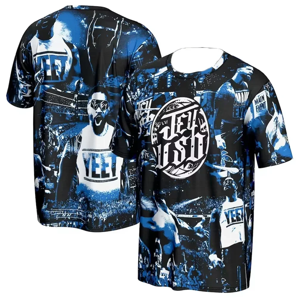 

New Men's And Women's Fighting Youth ProSphere Black Jey Uso Crowd T-Shirt 3D Quick Drying Short Sleeved T Shirt Clothing