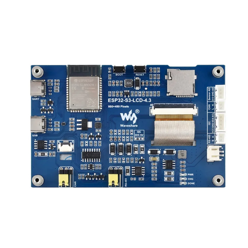 ESP32-S3 4,3-calowy ekran dotykowy LCD Opcja 800x480 Płytka wyświetlacza LVGL z czujnikiem CAN I2C RS485 — zdjęcie produktu 6