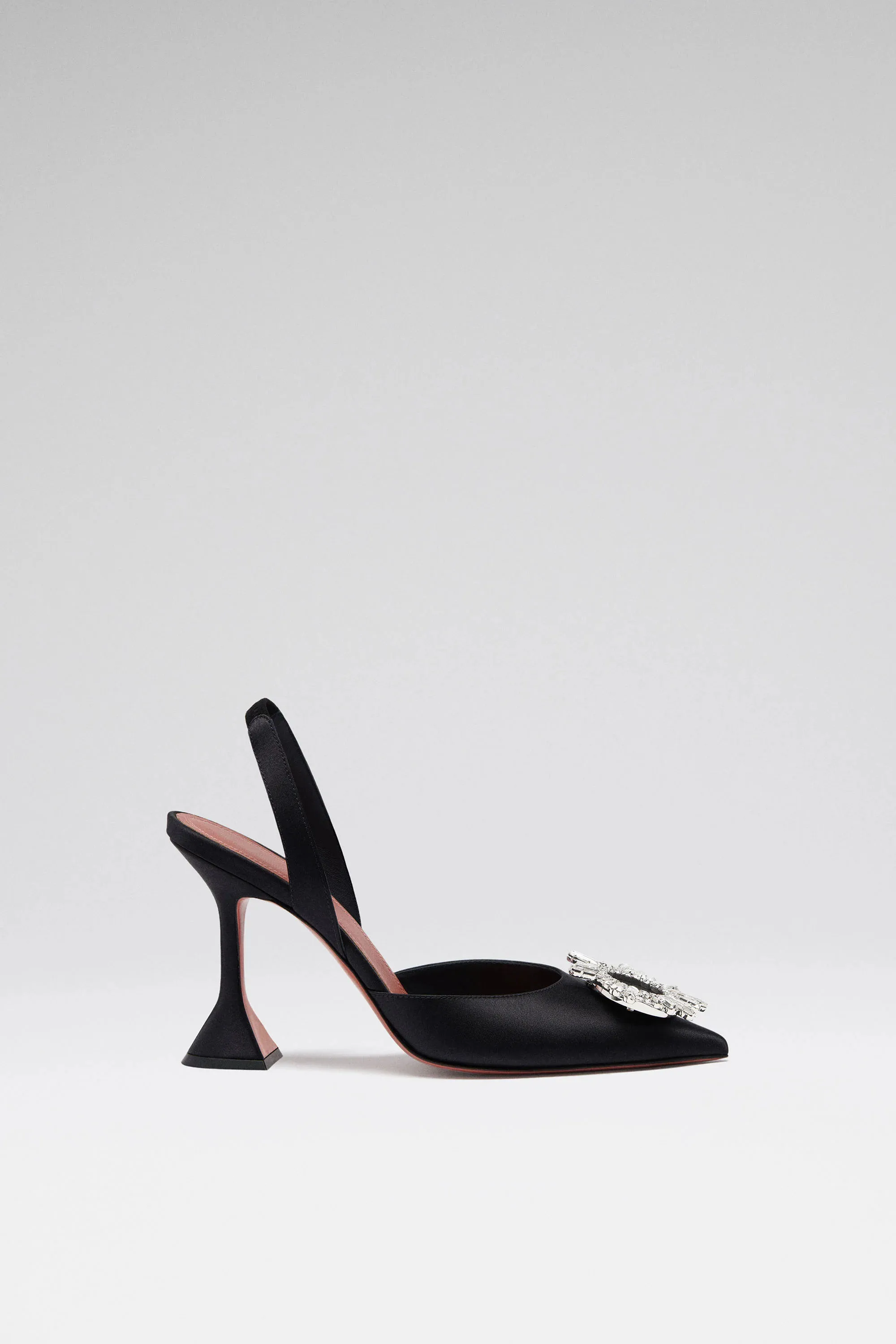 Women's Begum Sling Black Satin Pumps Black