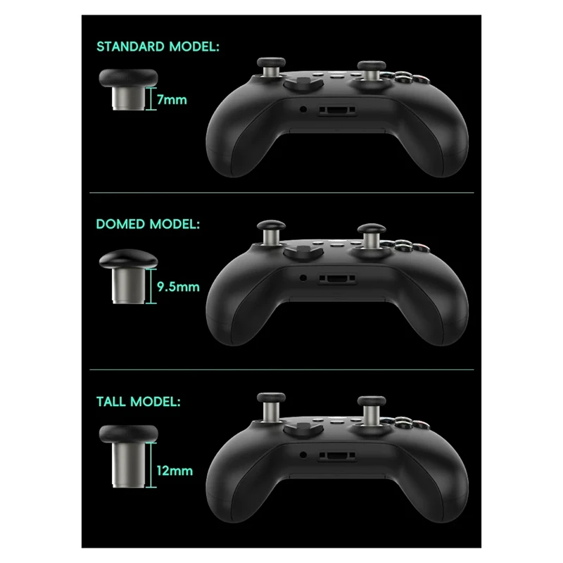 8 Pak Metalen Magnetische Thumbsticks Analoge Joysticks Voor Ps4/Xbox One/Xbox Serie X/S Controller Zwart