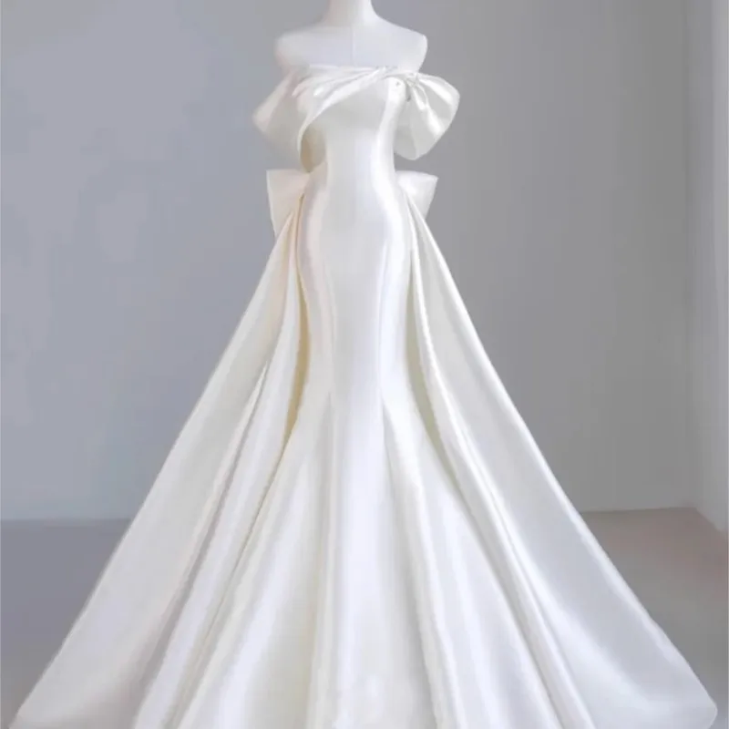 Satin One-Shoulder Slimming Fischschwanz Kleid