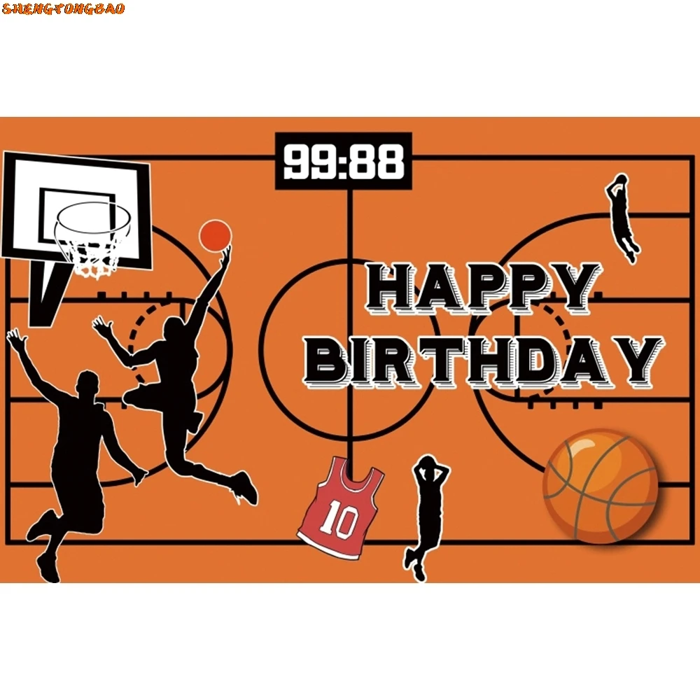 Fondo temático de baloncesto, campo deportivo de baloncesto, estadio para niños, fiesta de cumpleaños de bebés, fondo de fotografía para niños, accesorios de estudio