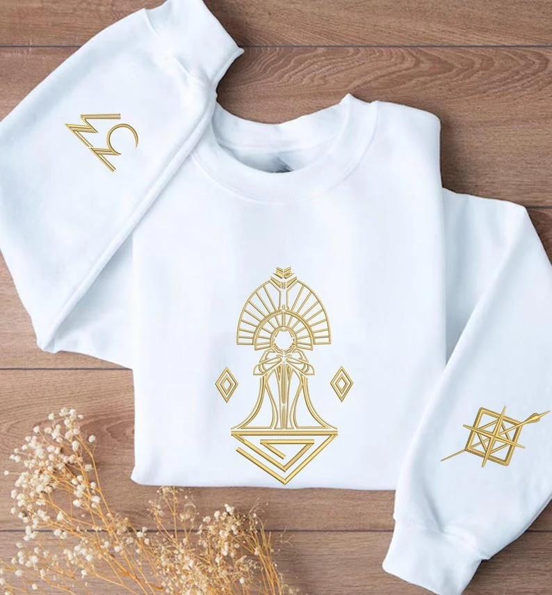 Clair Obscur Expedition 33 Sweater Elegant Gold Line Embroidered Shirt Gift for Gamer Sweatshirt Streetwear 2025 Women Men Topa