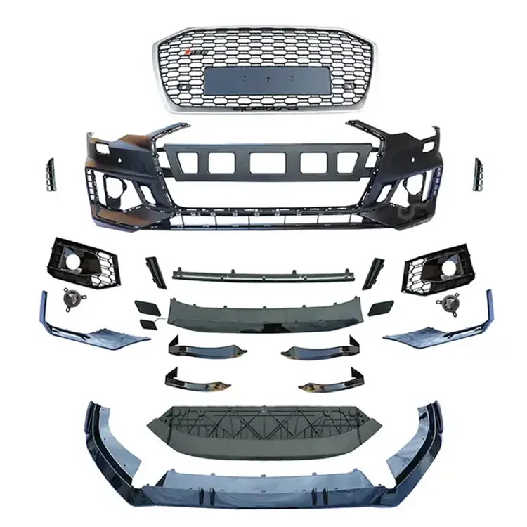 

SPM PP материал автомобильный бампер диффузор спойлер юбка решетка для audi a6 c8 обновление до rs6 комплект аксессуаров 2019 2020custom