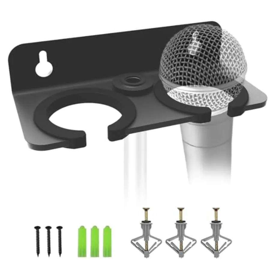

Multi Microphone Holder for Handheld Dynamic Wired and Wireless Mics Storage Hanger Double Microphone Stand Rubber Padding Wall