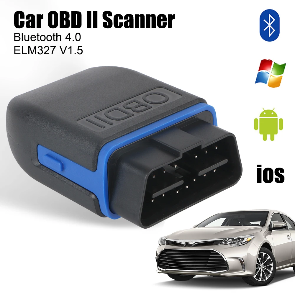 ELM327 V1.5 OBD2 Scanner Diagnostic Scanner Car Code Reader For iOS Android and Windows Mini Wireless Bluetooth 4.0 Car OBD II