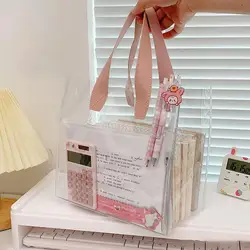 Convenient Shopper Bag Damp-proof Tote Bag Clear Shopping Tote Bag Shopper Cosmetic Organizer  Large Capacity