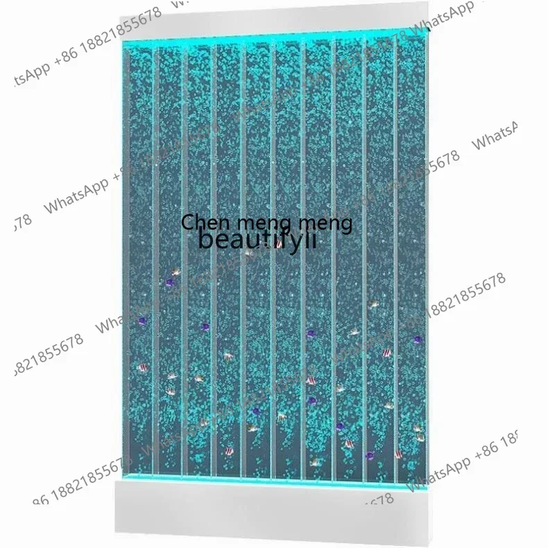 

new Water Curtain Wall Living Room Partition Screens Flowing Water Entrance Cabinet Bubble Wall LED Double-Sided Wine Cabinet