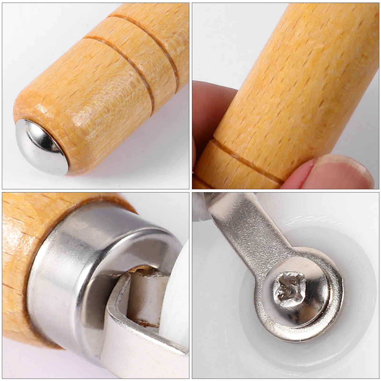 Wallpaper Seam Roller with Wooden Handle and Roller Wheel for DIY Home Decoration Professional Wall Covering Installation