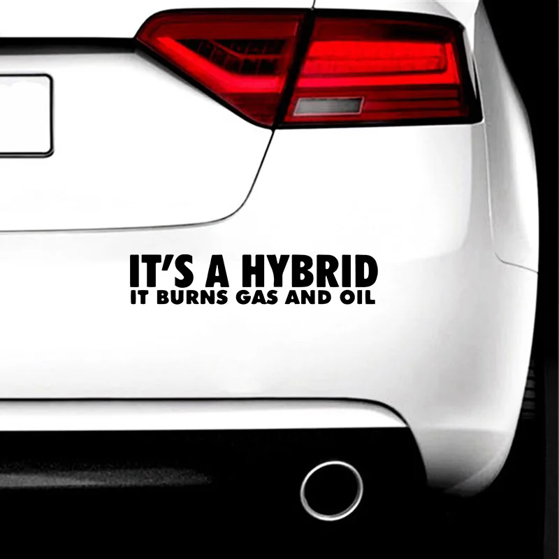 Decals Car Stickers Exterior Accessories It s A Hybrid Burns Gas and Oil