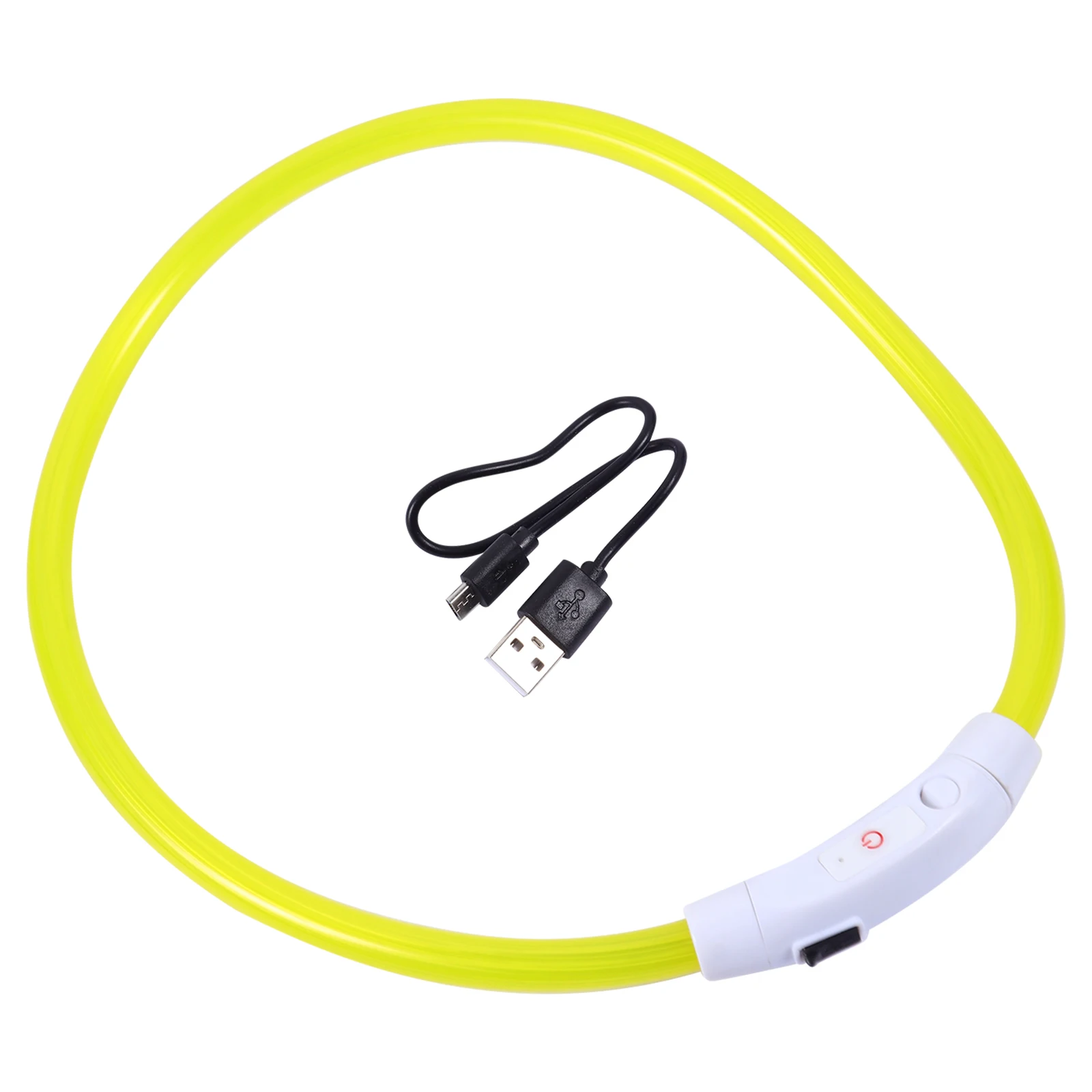 

Luminous Necklace Glowing Safety Collar Plastic LED Dog Flashing Lighted for Night Yellow