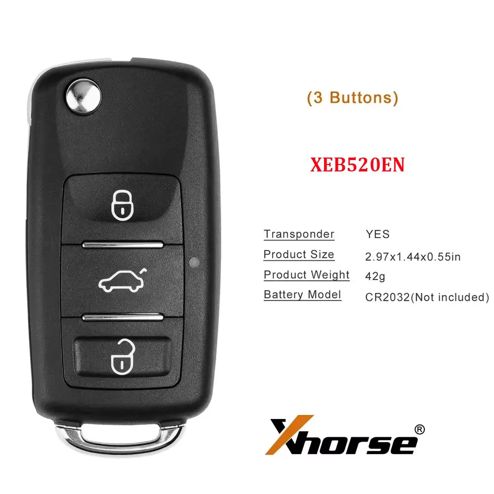1/2/3 Stück Xhorse XEB520EN ersetzt XEB510EN durch XT57B Super Chip 3-Tasten-Autofernbedienungsschlüssel für Volkswagen Schlüssel für VVDI Key Tool – Detail 6