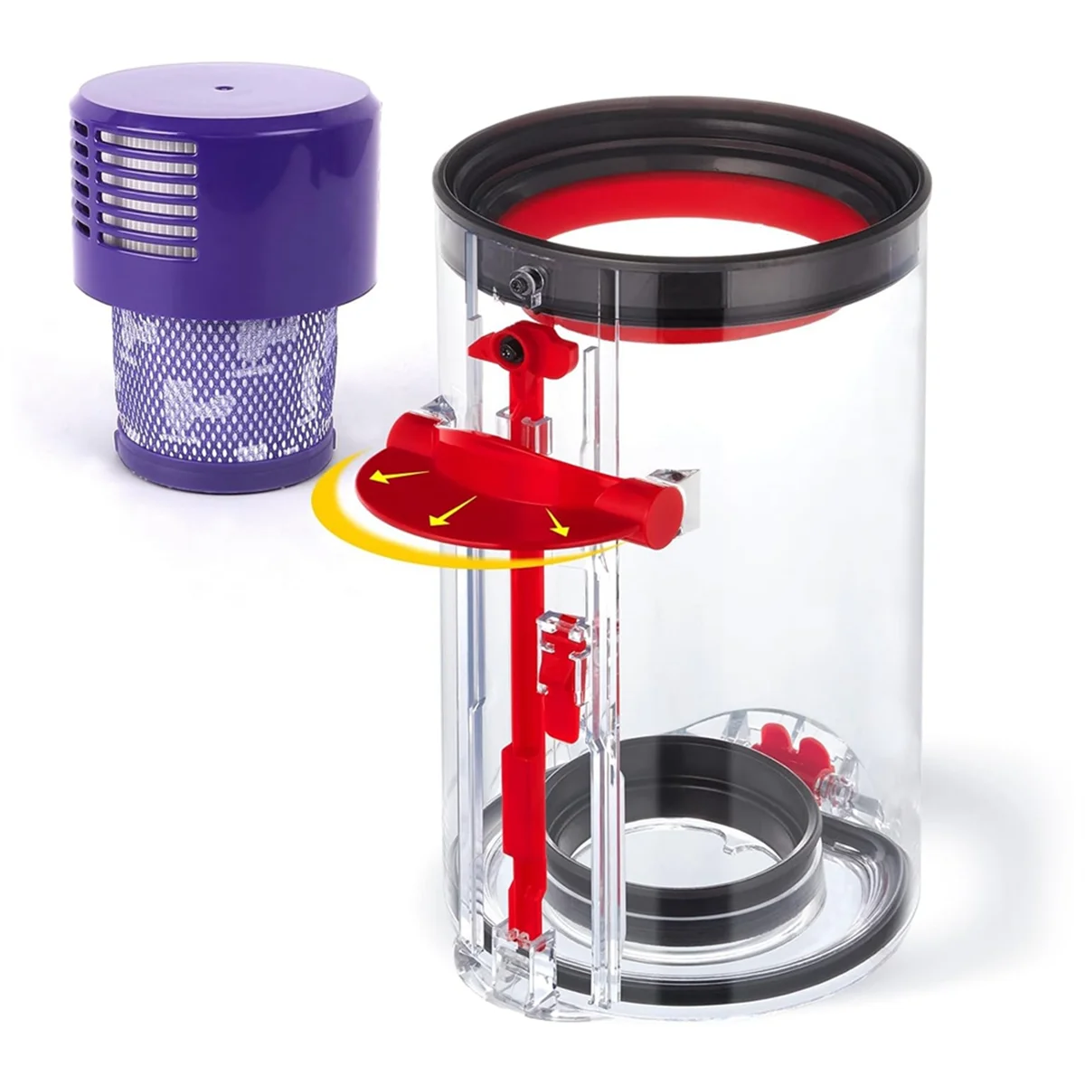 อัปเกรดถังเก็บฝุ่นสำหรับ Dyson V10 SV12เครื่องดูดฝุ่นแบบกระป๋องขนาดใหญ่สำหรับอะไหล่ถังเก็บ V10 Dyson หมายเลข969509-01