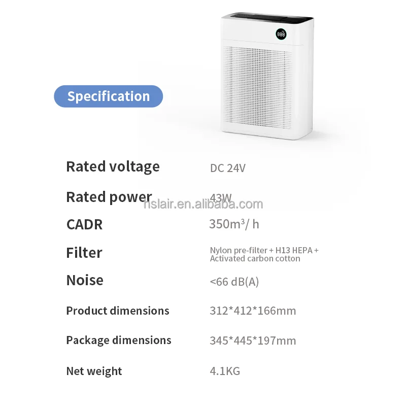 Tuya Wifi air Purifier for Large Room air Cleaner Remove Smoking Portable Pet Hepa Filter Uvc Smart Home air Purifier for Pets