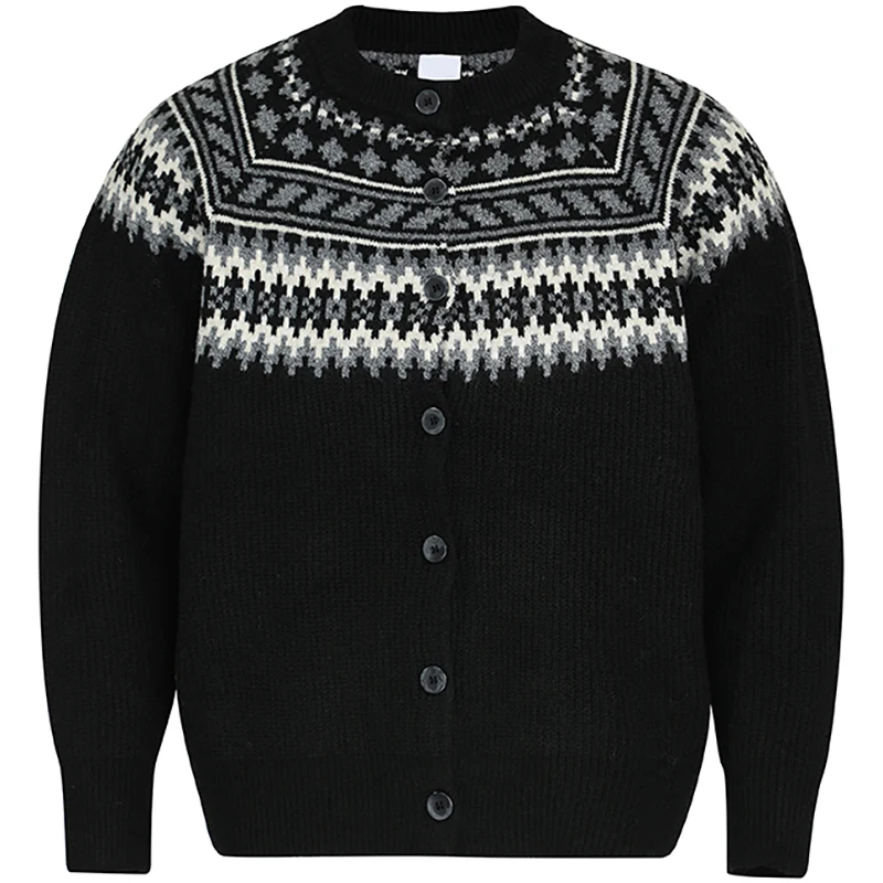 

Кардиган с геометрической формой Fair Island, свитер, мужской рождественский трикотаж, осень-зима, мужской рождественский свитер с узором, вязаный кардиган на пуговицах