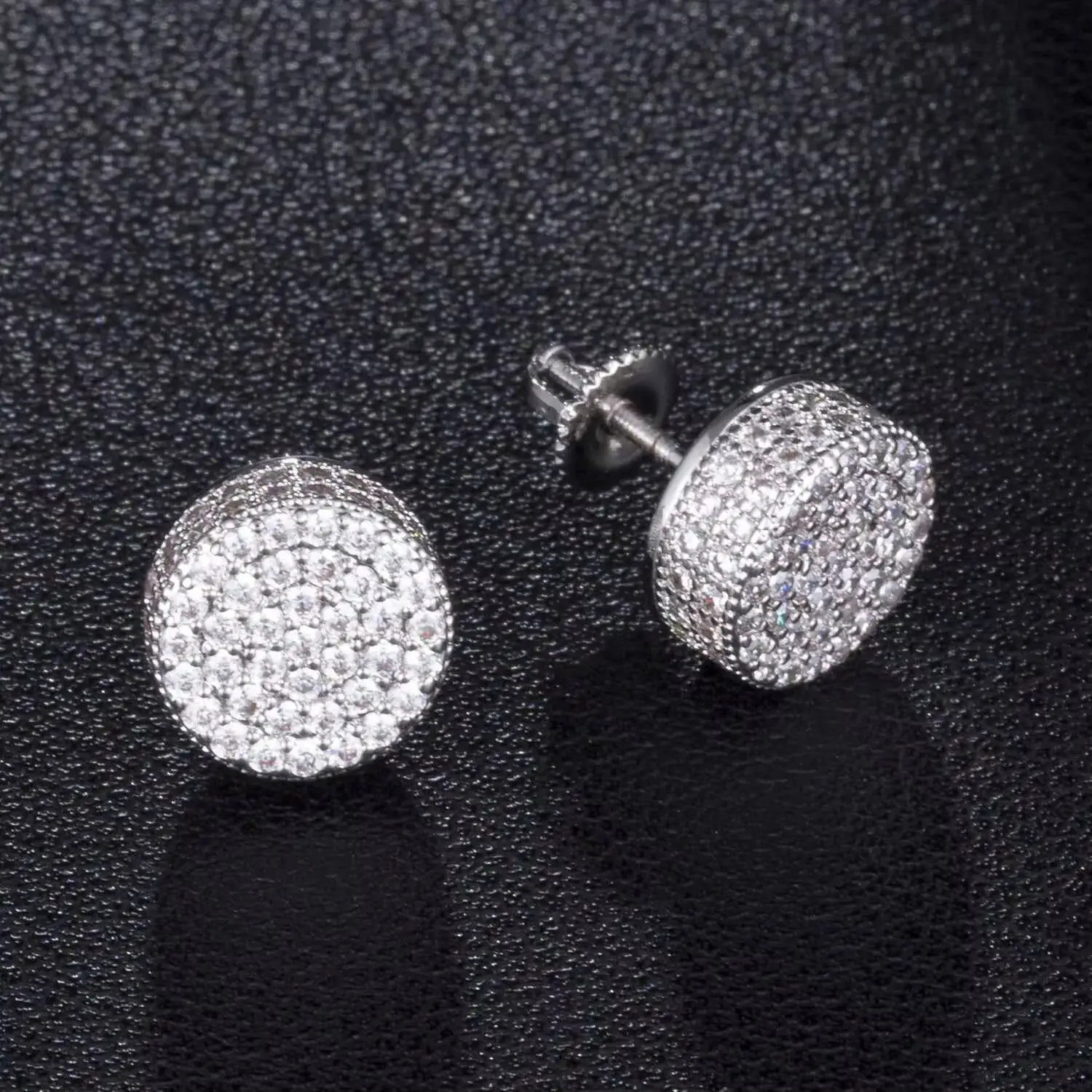 New Fine Jewelry Hiphop Lced Out Moissanite Diamond Yellow Gold 925 Sterling Silver Vvs Moissanite Stud Earring