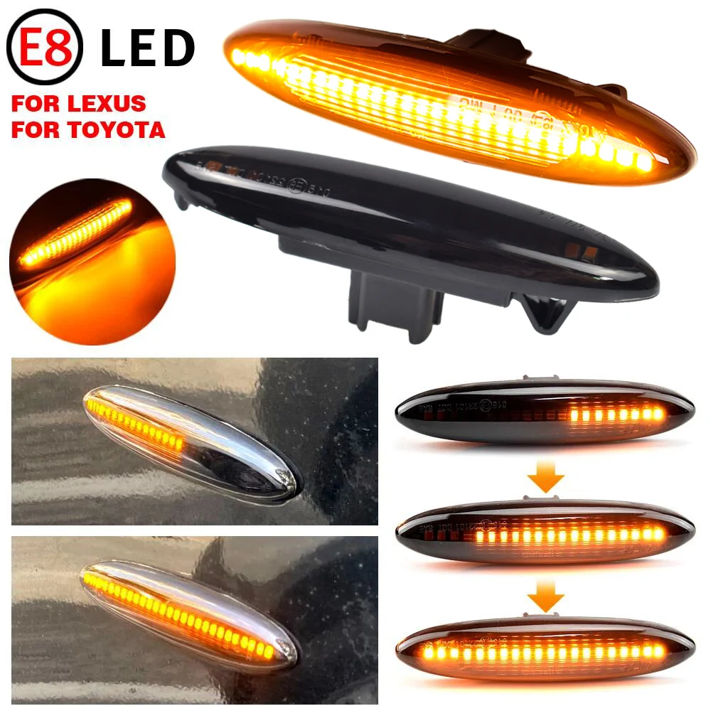 1Pair Led Dynamic Side Marker Turn Signal Light For Lexus IS250 IS350 SC430 Toyota MARK X REIZ CROWN UZZ40 Highlander Camry 40