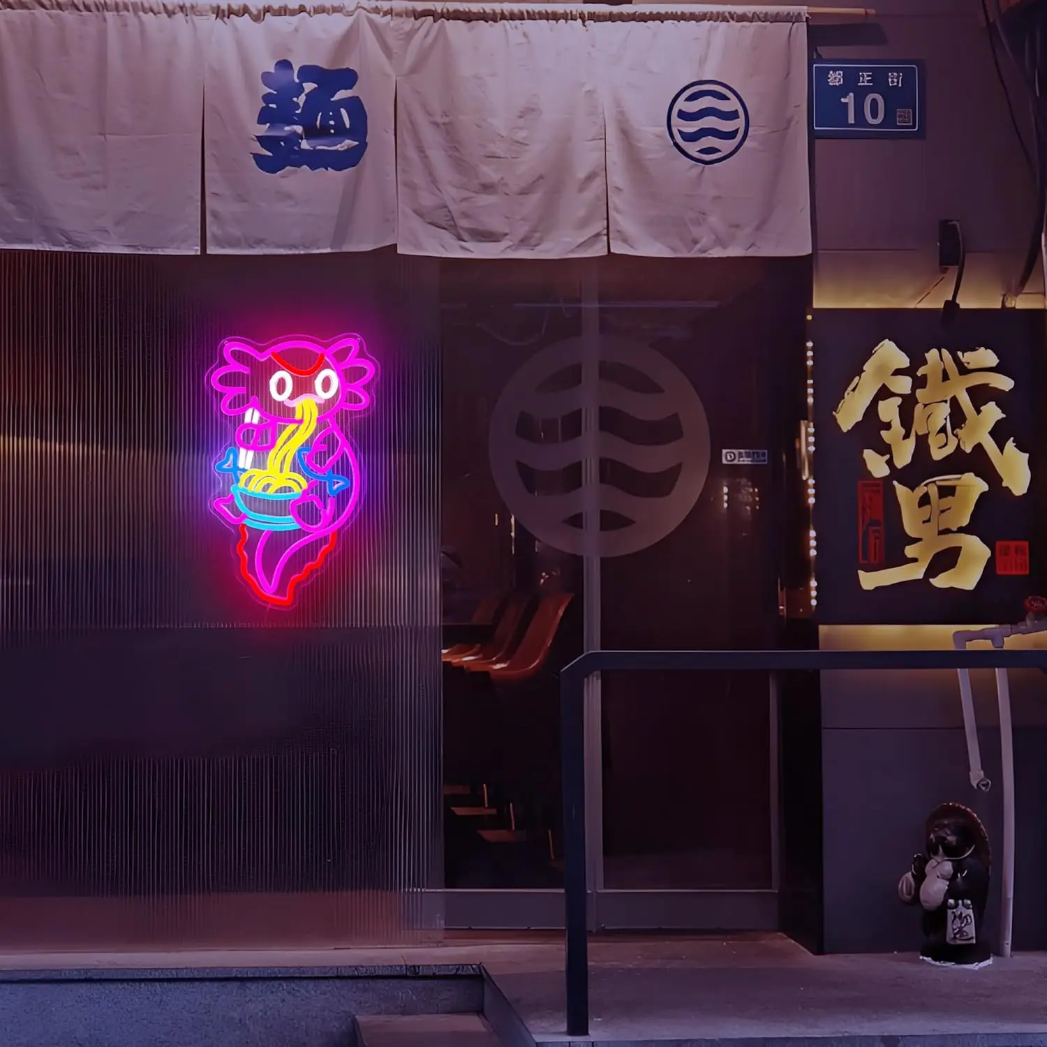 Axolotl رامين النيون لتزيين الحائط LED أنيمي النيون علامات لمطعم اليابان المنزل جدار الفن المطبخ Pu