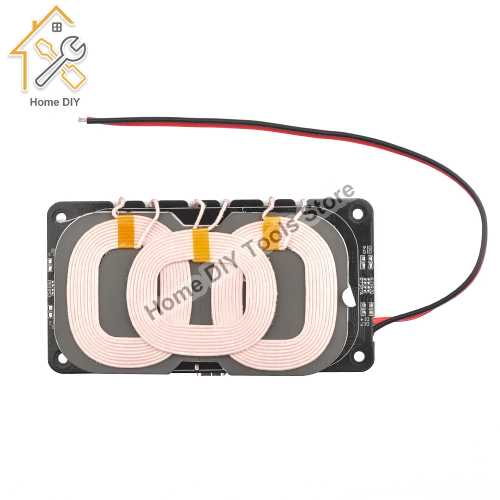Carregador sem Fio Tipo-c para qi Módulo Transmissor Circuit Board Faça Você Mesmo Car Power Supply Coil 5v 12v 20w