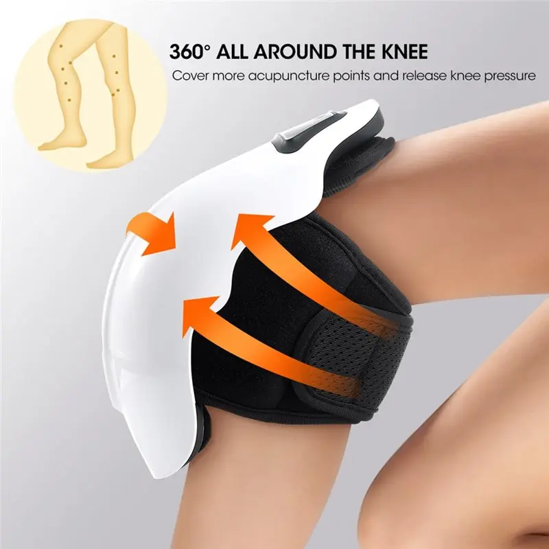 INLIG-Knee Massager Cordless Heated Massager Vibration Modes Adjustable Straps Gift For Any Occasion With LED Screen